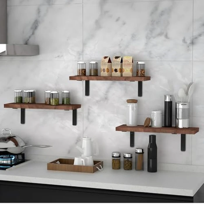 4 Pack - L 8" x H 6" x W1.5, 5mm Thick Black L Shelf Bracket, Iron Shelf Brackets, Metal Shelf Brackets, Floating Shelf, Shelf Supports with Screws by MHMYDZ - Image 8