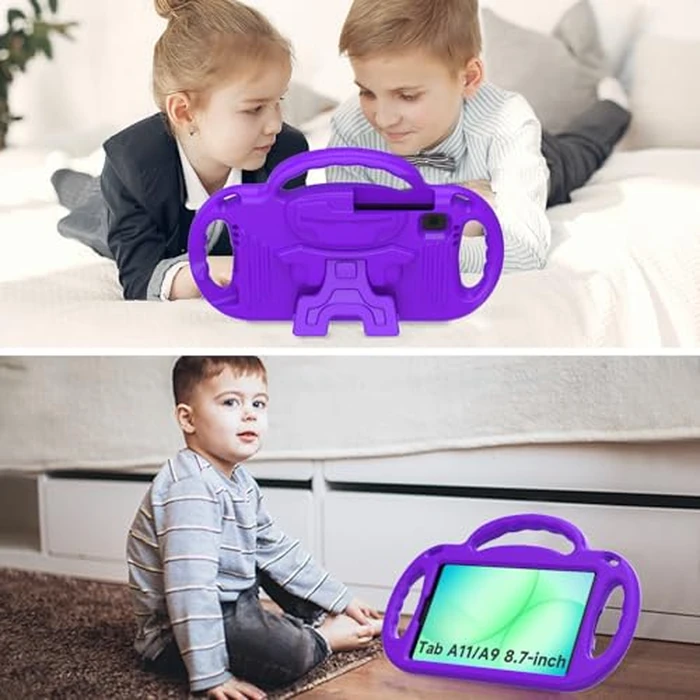 AVAWO Kids Case for Samsung Galaxy Tab A7 Lite 8.7 Inch 2021, Galaxy Tab A7 lite Case, with Strap, Shockproof Lightweight Handle Stand Case for Samsung Tab A7 Lite 8.7 2021 (SM-T220/T225/T227), Purple by AVAWO - Image 4