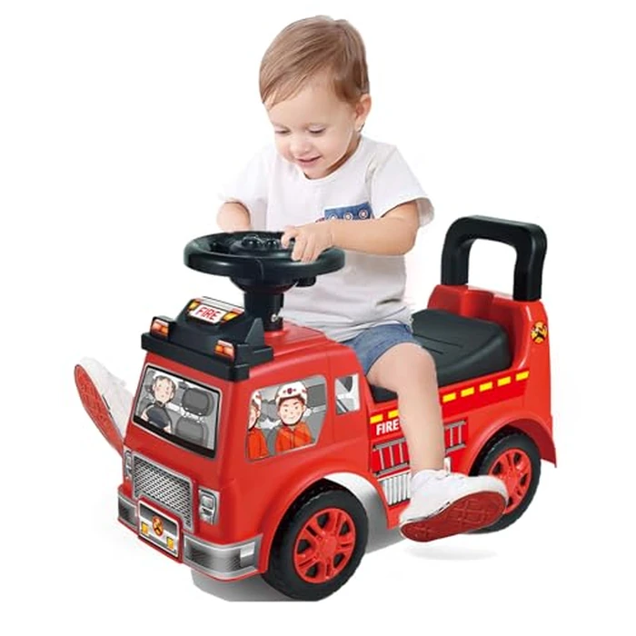 2026 Upgrade Toddler Ride On Toys with Under Seat Storage, Ride On Fire Truck with Music & Steering Wheel, Ride On Push Car for Toddlers 1-3 Years, Red by HAHONIA - Used - Like New condition - US$40.38