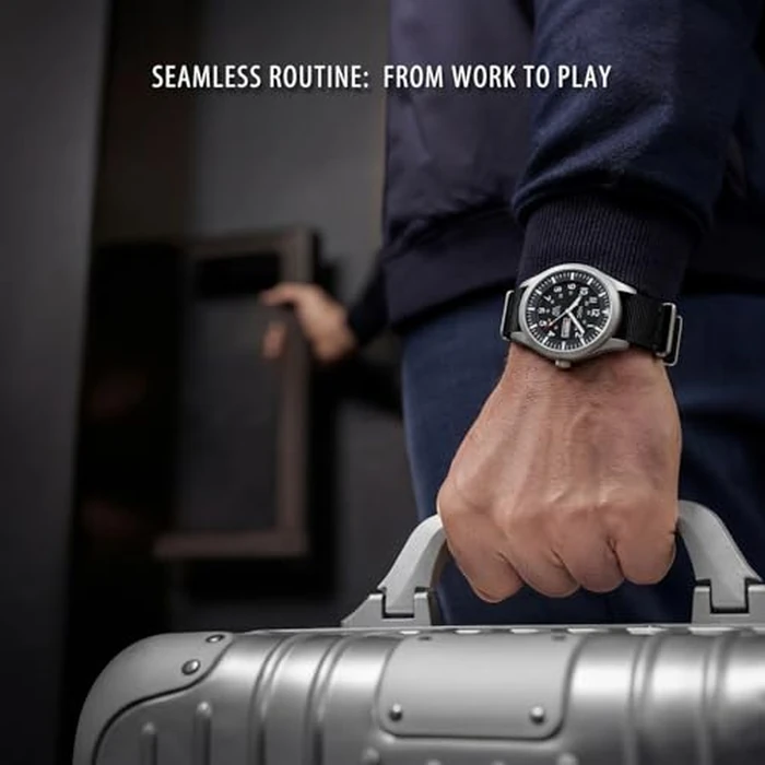 Infantry Military Watches for Men Tactical Wrist Watch, Waterproof Outdoor Sport Field Black Mens Analog Wristwatch, Army Casual Work 12/24 Hr Date Day Nylon Band by Infantry - Image 3