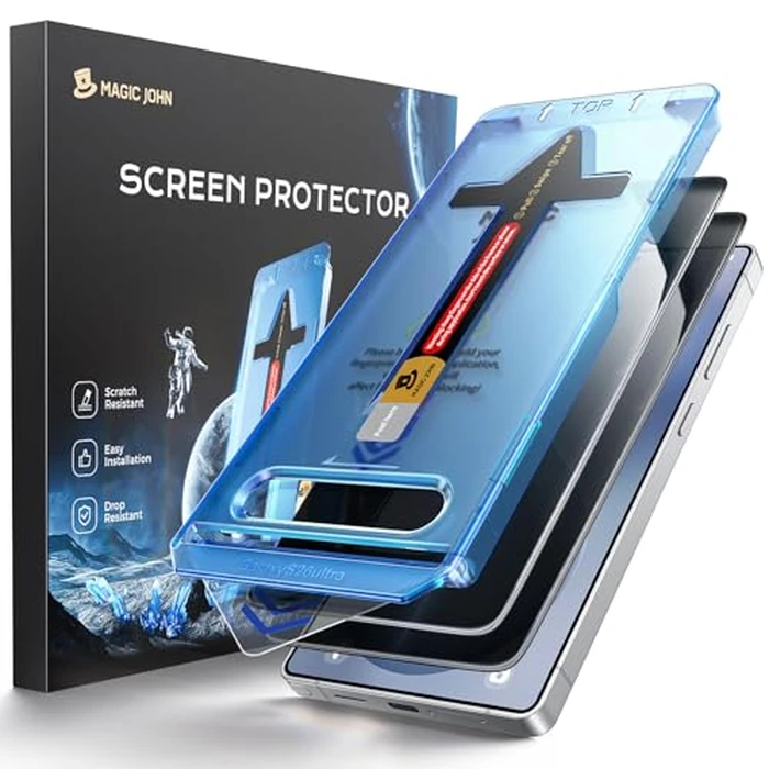 MAGIC JOHN for Samsung Galaxy S26 Ultra Privacy Screen Protector 6.9inch, 28 degreesAnti Spy, Fast Easy Installation, Tempered Glass, Fingerprint Unlock, Bubble Free, Anti-Scratch, 2 PACK by MAGIC JOHN - Used - Like New condition - CA$16.60