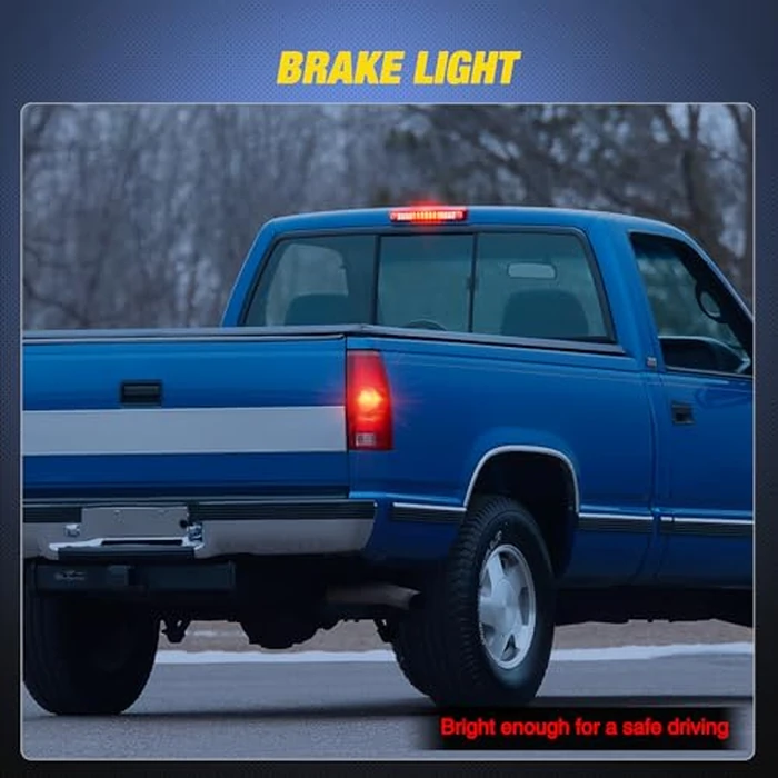 Nilight Third Brake Light Tail High Mount 3rd Stop Cargo Reverse Lights Red Lens Compatible with Chevy GMC C/K Series 1500 2500 3500 1994-2000 Pickup Truck Rear Cab Lamp by Nilight - Image 5