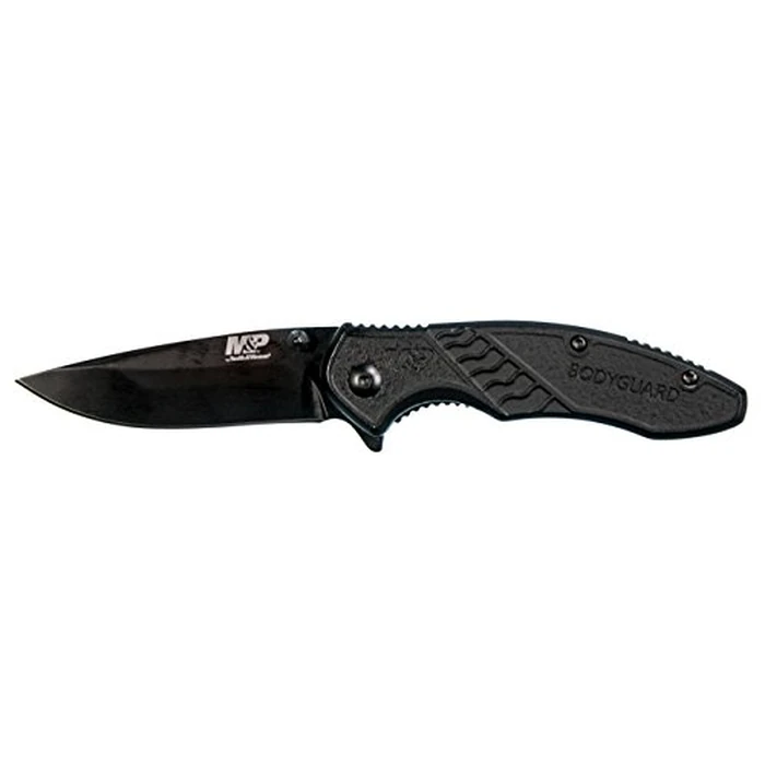 Smith & Wesson M&P Bodyguard 6.5in Stainless Steel Folding Knife with 2.75in Clip Point Blade and Nylon Handle for Outdoor, Tactical, Survival and EDC, Multicolor,Black by M&P - Used - Like New condition - US$8.86