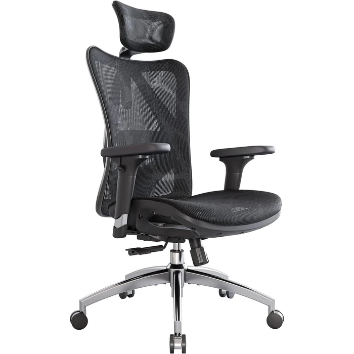 SIHOO M57 Ergonomic Office Chair with 3 Way Armrests Lumbar Support and Adjustable Headrest High Back Tilt Function Black by SIHOO - Used - Like New condition - CA$213.21