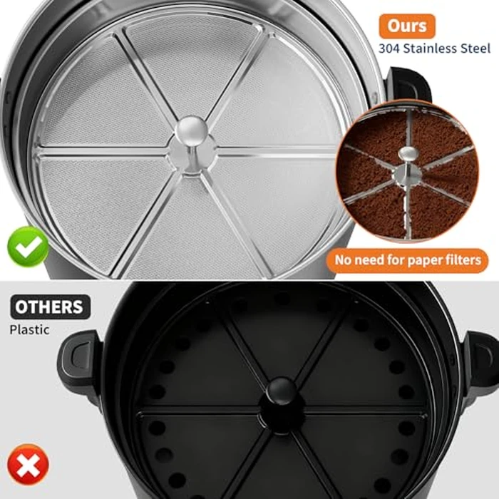 Garvee 18 L/120 Cups Coffee Urn- 4.8 gal Double Wall Commerical Coffee Maker for Buffet Catering Wedding Gathering,Large Capacity Hot Coffee Dispenser,Stainless Steel Hot Water Urn-Black by Garvee - Image 4