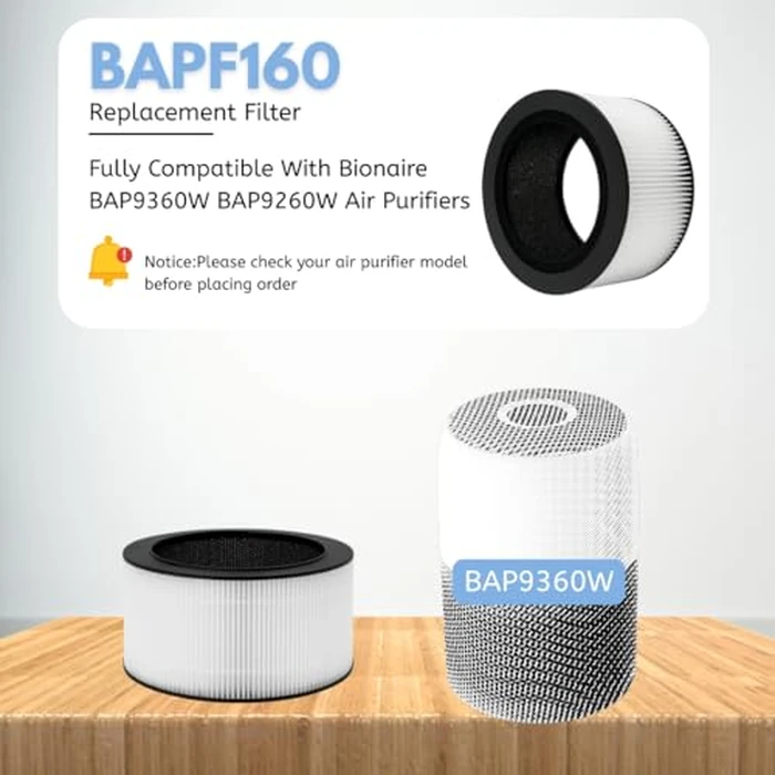 Nispira BAPF160 Replacement Filter K for Bionaire Air Purifier BAP9360W BAP9260W 3-in-1 True HEPA Activated Carbon, 1 Pack by Nispira - Image 3
