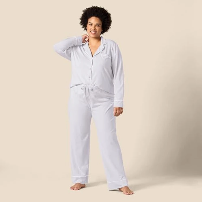 Amazon Essentials Women's Long Sleeve Cotton Modal Pajama Set, Loungewear with Full-Length Bottom, Lilac, 3X by Amazon Essentials - Image 4
