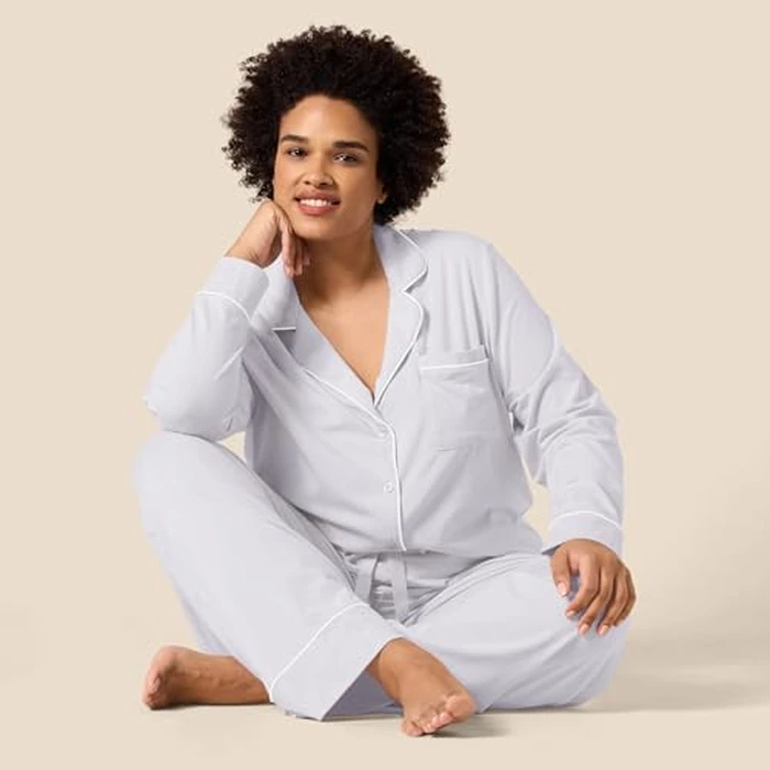 Amazon Essentials Women's Long Sleeve Cotton Modal Pajama Set, Loungewear with Full-Length Bottom, Lilac, 3X by Amazon Essentials - Image 5