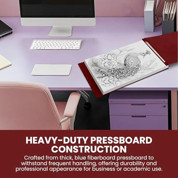 Performore 10 Pack of 11x17 Inch Landscape Pressboard Presentation Binder Folder, Red Fiberboard Report Cover with Metal Prong Paper Fastener for Document Storage, Proposals, Transcripts by Performore - Image 6