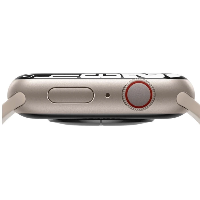 Apple Watch Series 7 (Cellular + GPS) - 32GB - 41mm - Starlight Aluminum Case with Starlight Rubber Sport Band by Apple - Image 4