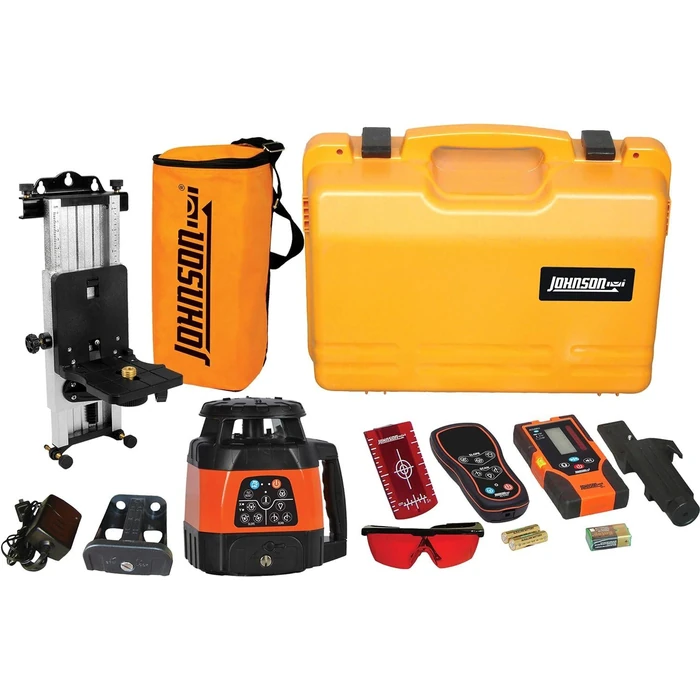 Johnson Level & Tool 40-6529 Electronic Self-Leveling Horizontal & Vertical Rotary Laser Kit - Red by Johnson - Refurbished - Premium condition