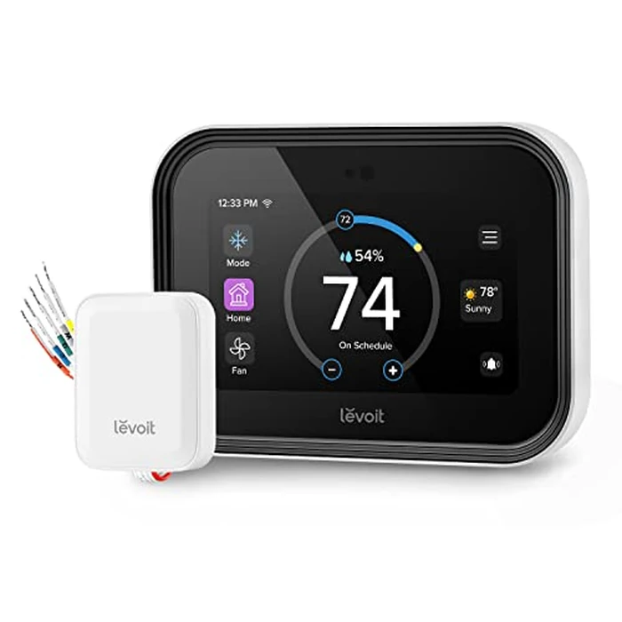 LEVOIT Smart Thermostat for Home, WiFi Programmable Digital Thermostat, Works with Alexa and Smart Sensor, Energy Saving, Large Touch Screen, C-Wire Adapter Included, DIY Install, Aura 400S, White by LEVOIT - Image 1