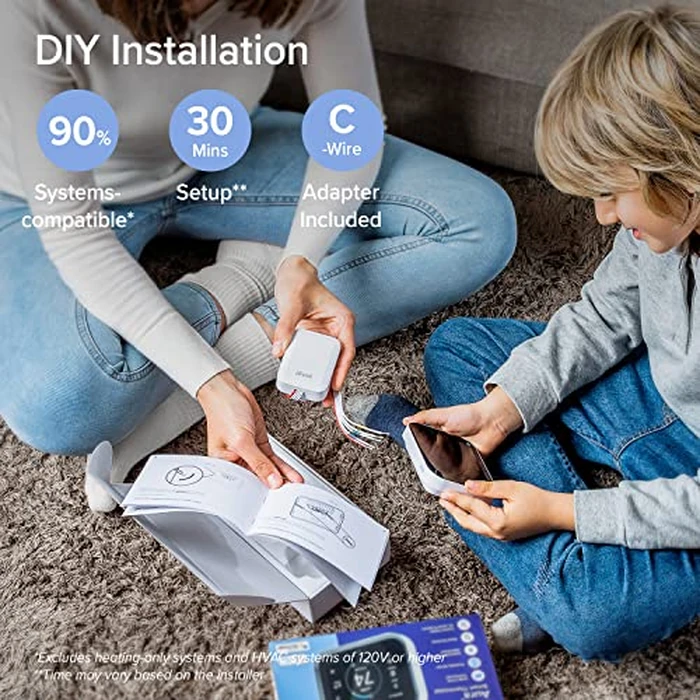 LEVOIT Smart Thermostat for Home, WiFi Programmable Digital Thermostat, Works with Alexa and Smart Sensor, Energy Saving, Large Touch Screen, C-Wire Adapter Included, DIY Install, Aura 400S, White by LEVOIT - Image 7