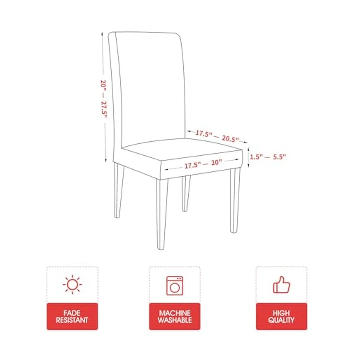 Horaldaily 6PCS Christmas Dining Chair Covers,Red Pine Trees Stretch Removable Washable Slipcover Chair Protector for Dining Room Home Decor by Horaldaily - Image 7