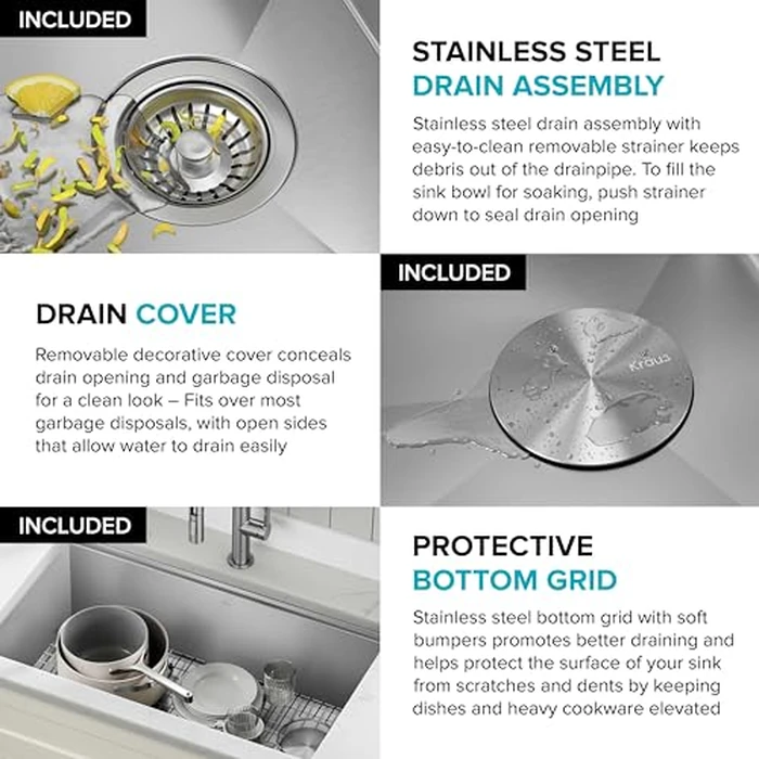 KRAUS Kore 32-Inch Undermount Workstation 16 Gauge Single Bowl Stainless Steel Kitchen Sink with Accessories, KWU110-32 by Kraus - Image 8