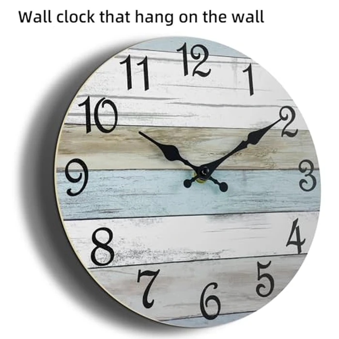 CHYLIN Wall Clock, Silent Non Ticking Battery Operated, Rustic Coastal Country Clock Decorative for Bathroom Kitchen Bedroom 8 by CHYLIN - Image 6