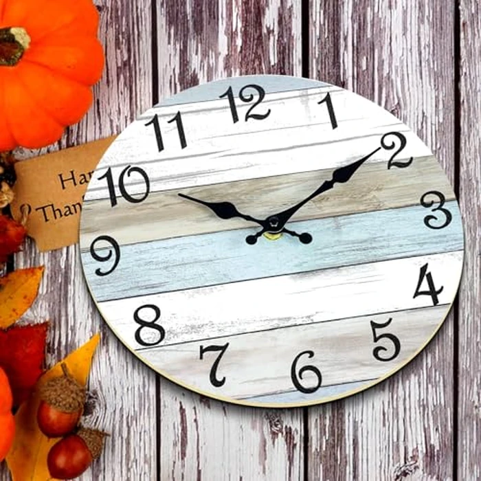 CHYLIN Wall Clock, Silent Non Ticking Battery Operated, Rustic Coastal Country Clock Decorative for Bathroom Kitchen Bedroom 8 by CHYLIN - Image 7