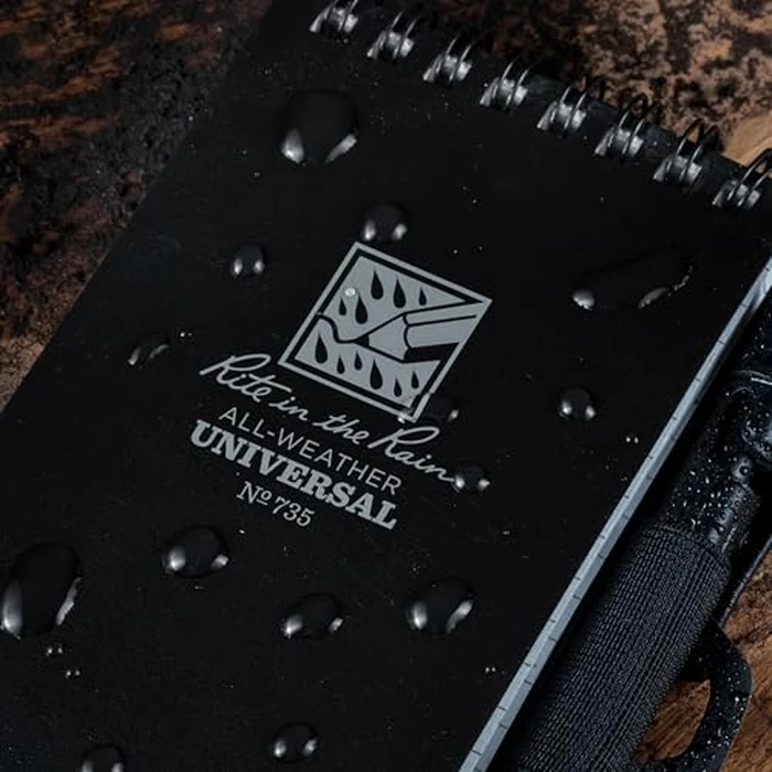 Rite in the Rain All-Weather Monsoon Adhesive Pen and Card Holder Kit, Black 3” x 5” Top-Spiral Notebook, and All-Weather Black Bolt-Action Pen (No. PH2-KIT) by Rite in the Rain - Image 2