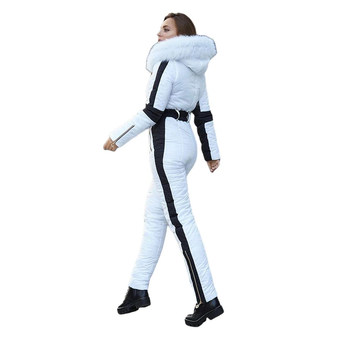 Yousify Womens Winter Onesie Ski Jumpsuits Outdoor Sports Waterproof Snowsuit Removable Faux Fur Collar Coat Jumpsuit by Yousify - Image 2