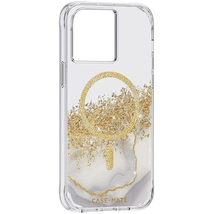 Case-Mate Karat Marble Phone Case with MagSafe for iPhone 14 Plus - Clear/Gold by Case-Mate - Image 4