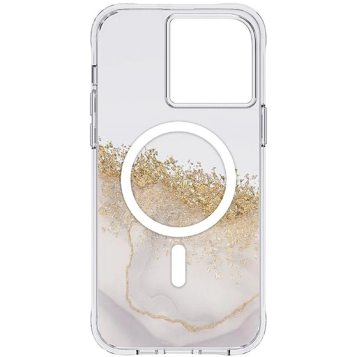 Case-Mate Karat Marble Phone Case with MagSafe for iPhone 14 Plus - Clear/Gold by Case-Mate - Image 5