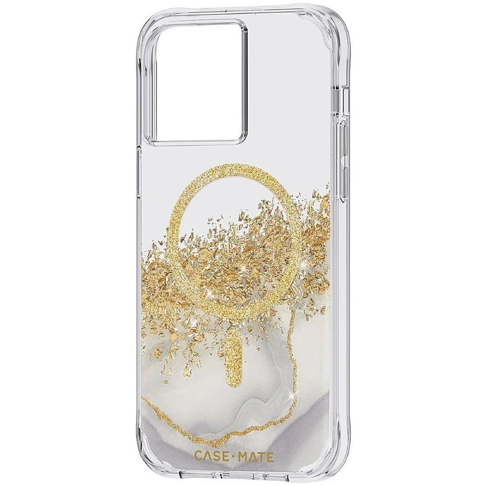 Case-Mate Karat Marble Phone Case with MagSafe for iPhone 14 Plus - Clear/Gold by Case-Mate - Image 3