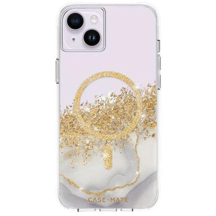 Case-Mate Karat Marble Phone Case with MagSafe for iPhone 14 Plus - Clear/Gold by Case-Mate - Refurbished - Acceptable condition - US$20.98