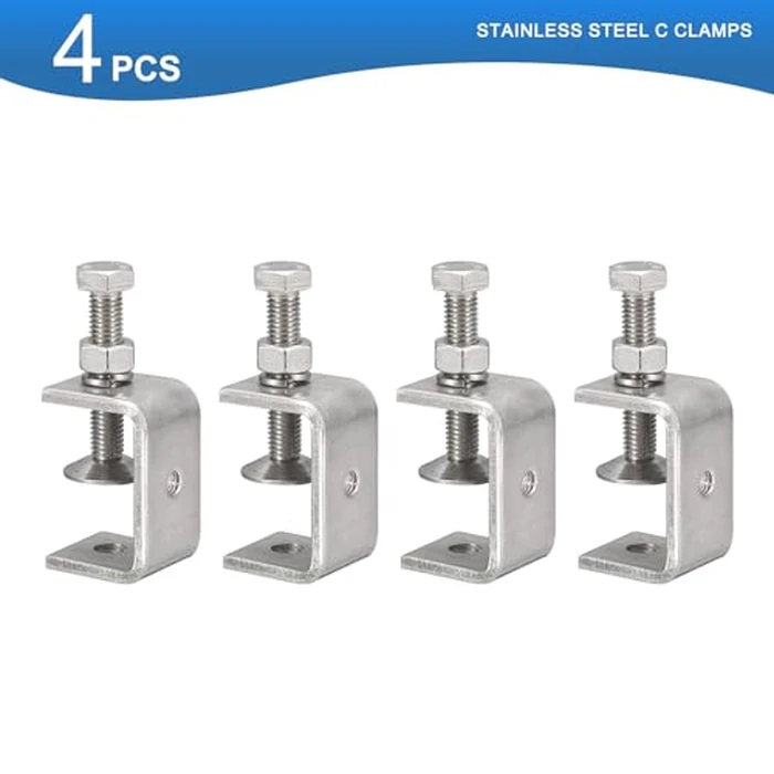 Awclub 4 Pack 304 Stainless Steel C Clamps with 45mm/1.77" Stable Wide Jaw Opening Tiger Clamp for Woodworking Welding Construction Household Mount by Awclub - Image 3