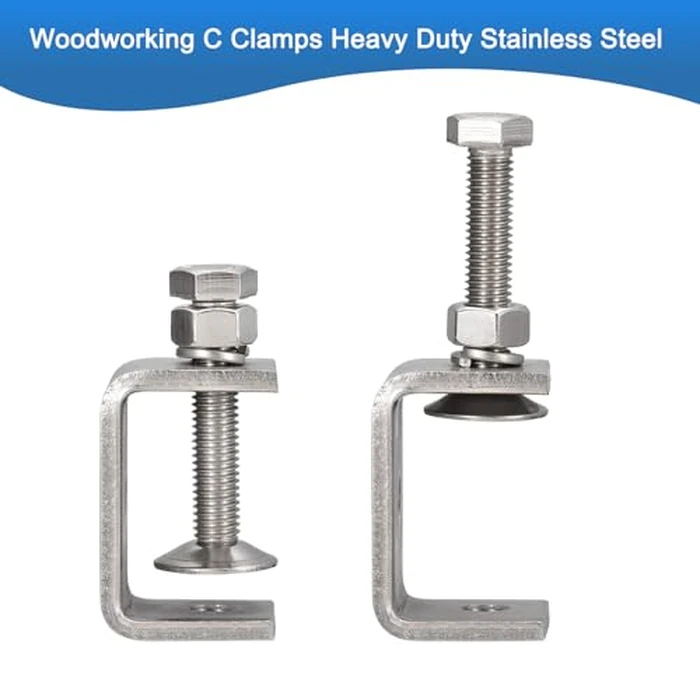 Awclub 4 Pack 304 Stainless Steel C Clamps with 45mm/1.77" Stable Wide Jaw Opening Tiger Clamp for Woodworking Welding Construction Household Mount by Awclub - Image 4