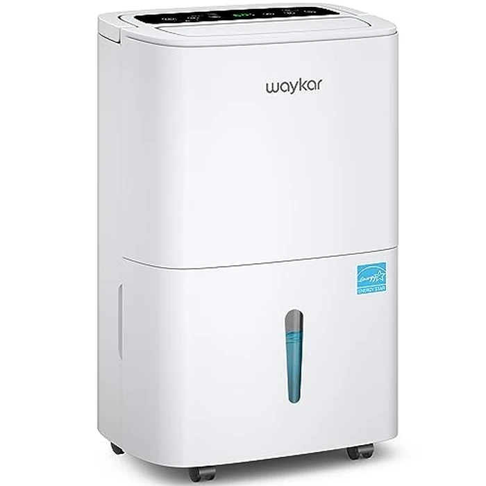 Waykar Max 80 Pint/D(Standard 62Pint/D) Energy Star Home Dehumidifier for Spaces up to 5,000 Sq. Ft, Ideal for Basement, Bathroom and Large Room with Drain Hose, Portable, Auto Defrost and Self-Drying by Waykar - Used - Very Good condition - US$115.43