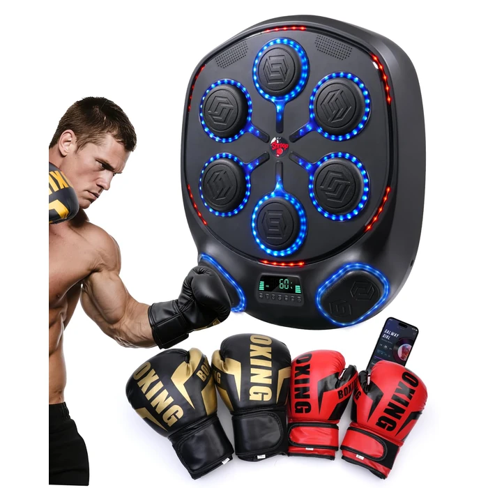 shroop Music Boxing Machine for Adults & Kids - Wall-Mounted Interactive Bluetooth Punch Trainer, High-Sensitivity, Rhythm Adaptation, 6/8 Targets, Ideal for Home, Office, and Gym Use by shroop - Used - Like New condition