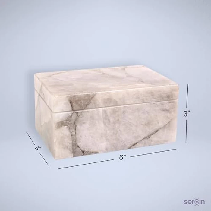 Smoky Quartz Jewelry Box Crystal Storage Keepsake with Lid Natural Healing Stone Organizer for Ring, Necklaces, Bracelet Energy Cleansing, Protection Home Décor Christmas Thanksgiving New Year Gift by Generic - Image 2