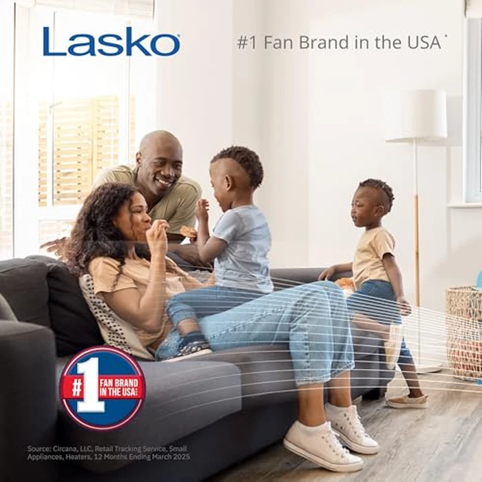 Lasko S16614 Oscillating Adjustable Pedestal Stand Fan with Timer, Thermostat and Remote for Indoor, Bedroom, Living Room, Home Office & College Dorm Use - 16-inch, White, 16 Inch by Lasko - Used - Like New condition - CA$99.04