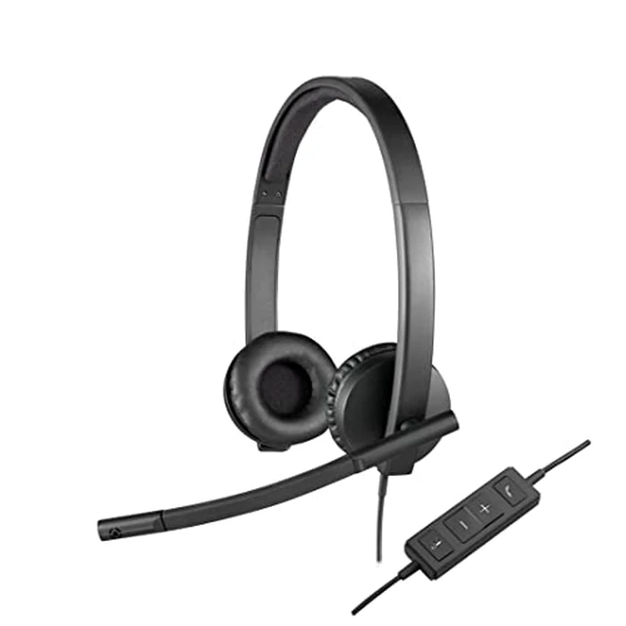 Logitech H570e Wired Headset, Stereo Headphones with Noise-Cancelling Microphone, USB, in-Line Controls with Mute Button, Indicator LED, PC/Mac/Laptop - Black by Logitech - Used - Very Good condition - CA$24.35