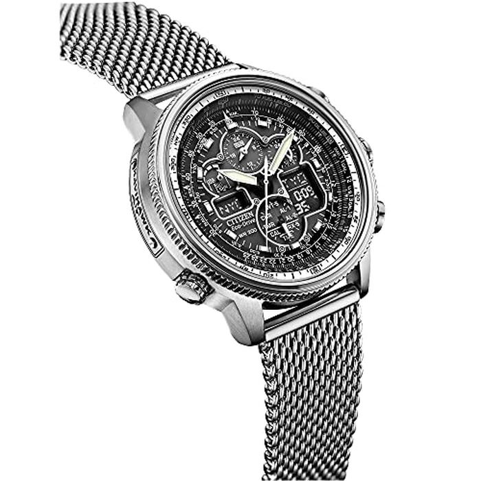 Citizen Eco-Drive Promaster Navihawk A-T Men's Watch, Stainless Steel, Pilot Watch, Silver-Tone (Model: JY8030-83E) by Citizen - Image 3
