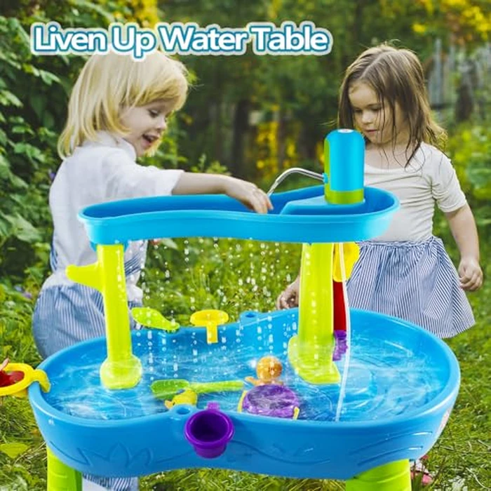 Intoypad Ultimate Water Table Pump: 3 Hours of Non-Stop Fun Rechargeable Battery Powered Water Pump for Toddlers Water Play Sand Table Toys Accessories Summer Outdoor Game Toys for Kids Blue by Intoypad - Image 6