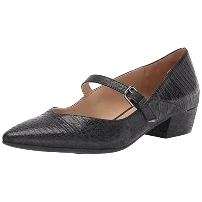 Naturalizer Women Florencia Mary Jane Pump, Black Lizard, 7 by Naturalizer - Used - Very Good condition