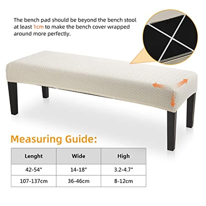 YISUN Polar Fleece Dining Room Bench Covers - Super Stretch Upholstered Bench Slipcover, Removable Washable Bench Protectors for Living Room, Bedroom, Kitchen by YISUN - Image 2