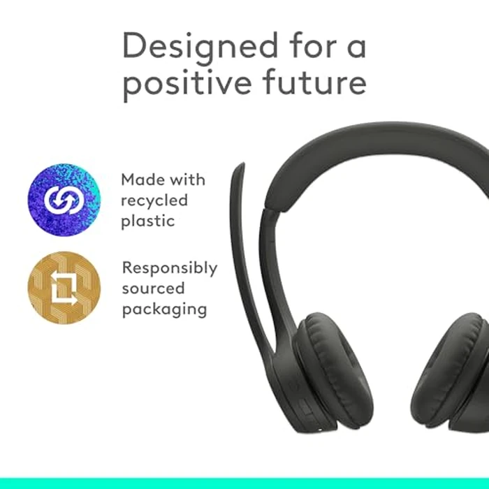 Logitech Zone 301 Wireless Bluetooth Headset with Noise-Canceling Microphone, Compatible with Windows, Mac, Chrome, Linux, iOS, iPadOS, Android - Graphite by Logitech - Image 7