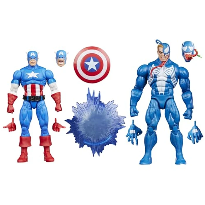 Marvel Legends Series Gamerverse Captain America vs Venom, Retro Video Game-Inspired Collectible 6-Inch Action Figures by Marvel - Used - Like New condition - US$57.62