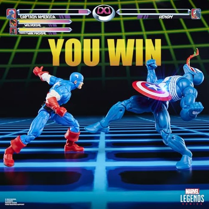 Marvel Legends Series Gamerverse Captain America vs Venom, Retro Video Game-Inspired Collectible 6-Inch Action Figures by Marvel - Image 7