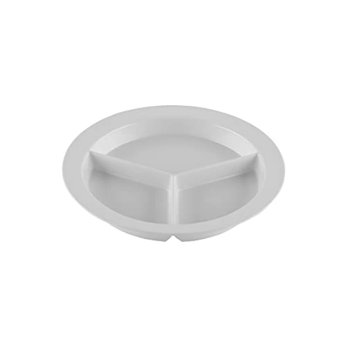 G.E.T. P-1530-W-EC Melamine 3- Compartment Deep Divided Plates, 9", White (Set of 4) by GET - Used - Like New condition - US$24.12