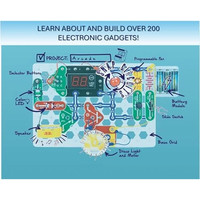 Snap Circuits “Arcade”, Electronics Exploration Kit, Stem Activities for Ages 8+, Full Color Project Manual (SCA-200) by Snap Circuits - Image 3