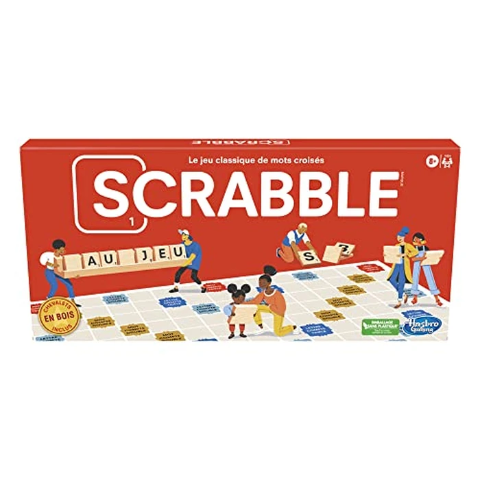 Scrabble Board Game, Classic Word Game for Kids Ages 8 and Up, Fun Family Game for 2-4 Players, The Classic Crossword Game (French Version) by Hasbro - Used - Acceptable condition - CA$15.41