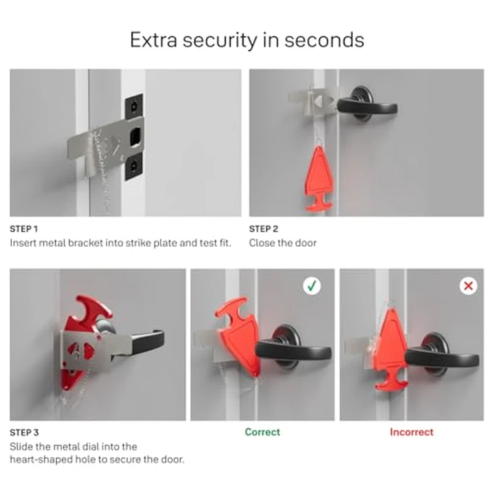Master Lock Portable Door Lock for Travelers at Hotel, Apartment, Front Entry Security with Stopping Protection by Master Lock - Image 2