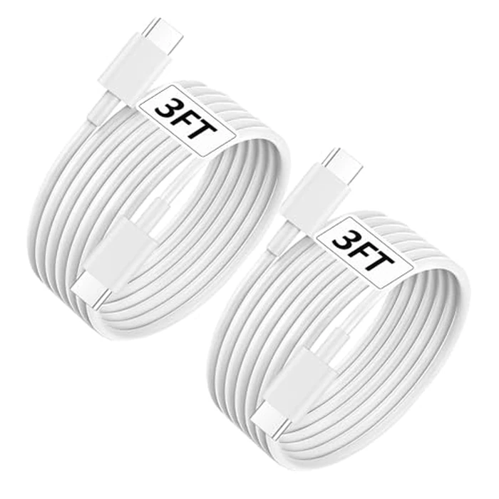 240W USB C Cable, USB C to USB C, C to C Cable Fast Charging for MacBook Pro/MacBook Air, iPad Pro/iPad Air, iPhone 16 Pro Max/ 16 15 Pro/Plus,Samsung,Compatible 140W/100W /65W/45W/35W/20W (2Pack,3ft) by DreemTeam - Used - Like New condition