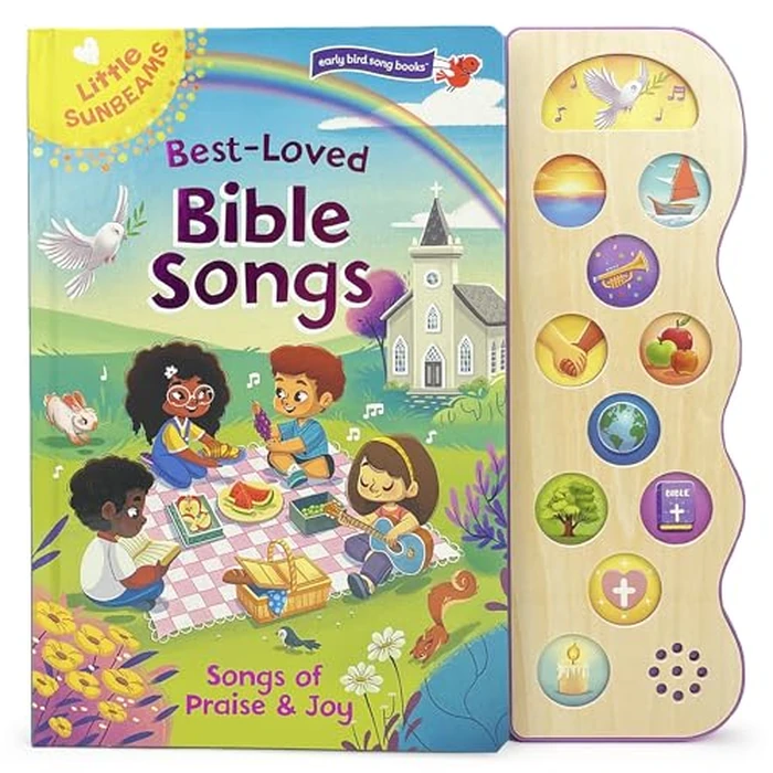 Best Loved Bible Songs - Childrens Board Book with Sing-Along Tunes to Favorite Religious Melodies - Read and Sing with Songs of Praise and Joy (Little Sunbeams: Early Bird Song Books) by Cottage Door Press - Used - Acceptable condition - US$6.34