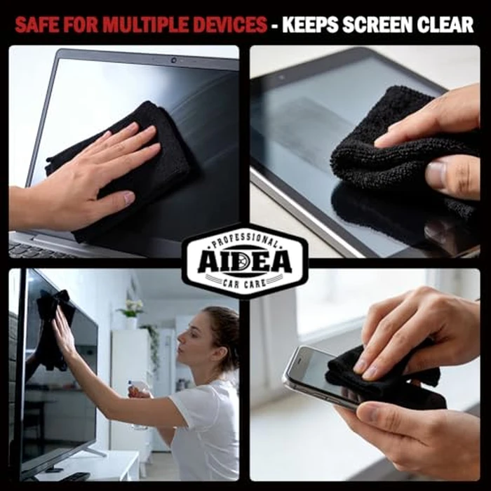 AIDEA Microfiber Cleaning Cloths Black 50PK, Microfiber Towels for Cars, Premium Car Cloth, Dusting Cloth Lint Free Cleaning Rags for SUVs, House, Kitchen, Window, Workshops,12x12" by AIDEA - Image 7