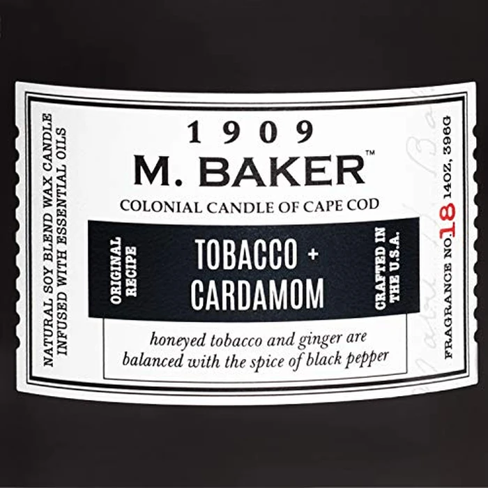 Colonial Candle Tobacco Cardamom Scented Jar Candle | 2-Wick Natural Soy Blend Wax Candle for Home | Relaxing Aromatherapy Candle Infused with Essential Oils | M. Baker Apothecary Glass Jar Candle by Colonial Candle - Image 6