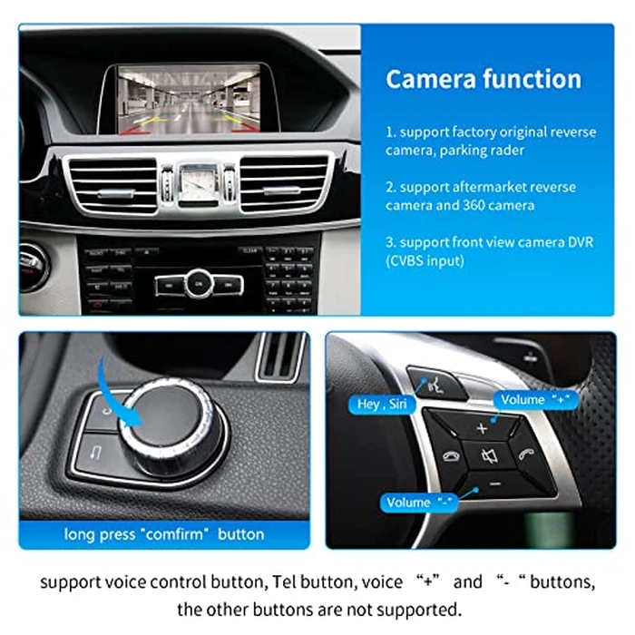 Road Top Wireless CarPlay & Android Auto Retrofit Kit for Mercedes-Benz E-Class W212 E Coupe C207 2012-2015, NTG4.5/4.7 System, CarPlay Interface Decoder, MirrorLink, Backup Camera, OEM Knob Control by Road Top - Image 5